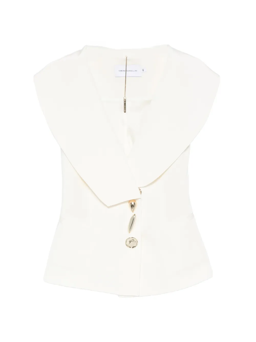 SIMONA CORSELLINI sculpted-button waistcoat - Weiß