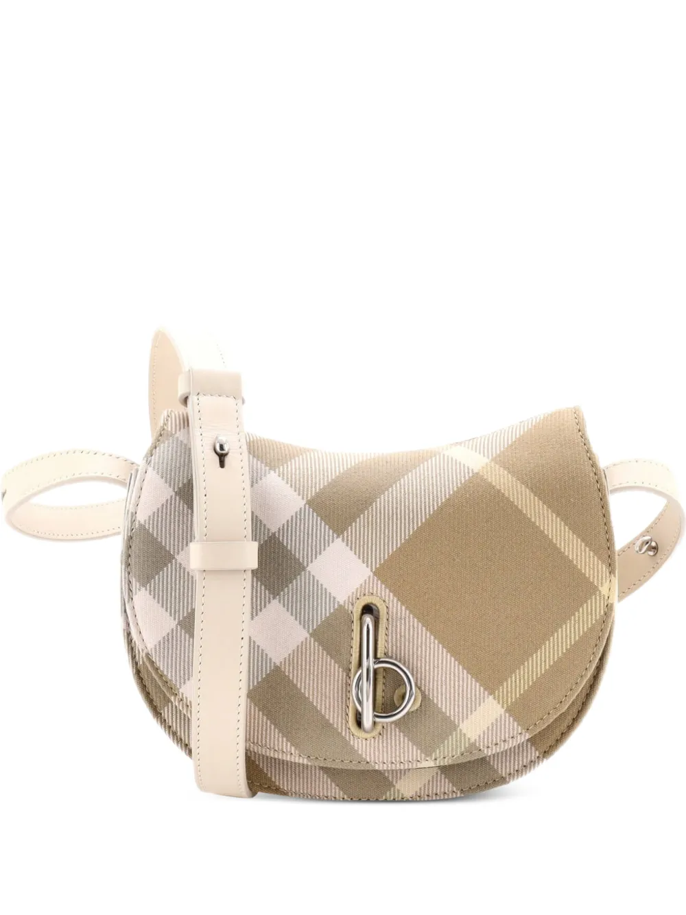Burberry Pre-Owned Rocking Horse Shoulder Bag Check Jacquard with Leather Mini crossbody bag - Nude