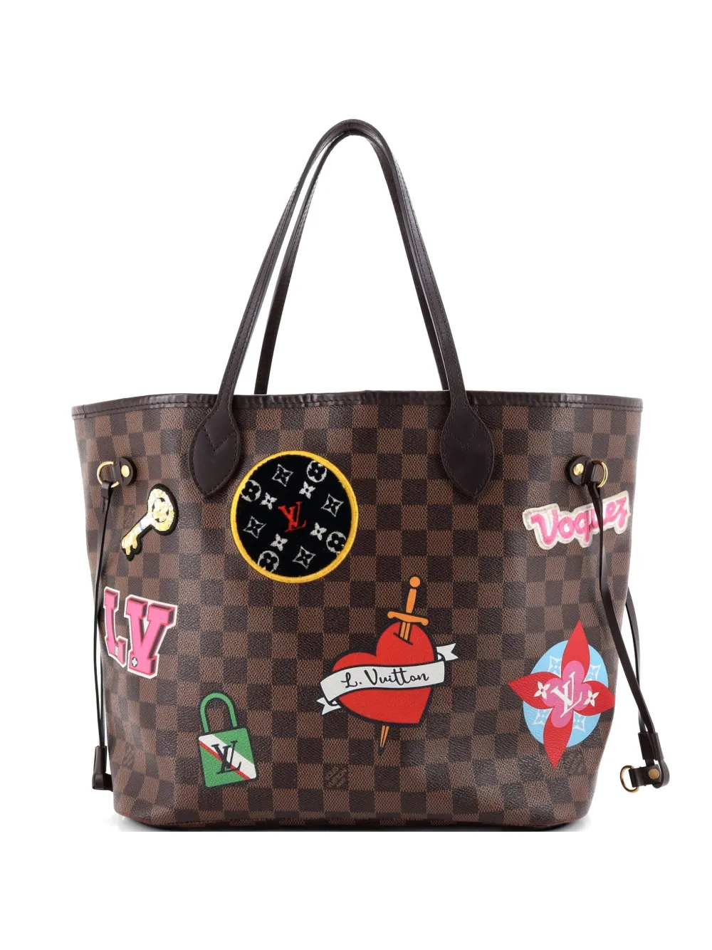 Louis Vuitton Pre-Owned Neverfull NM Limited Edition Patches Monogram Canvas MM tote bag - Marrone