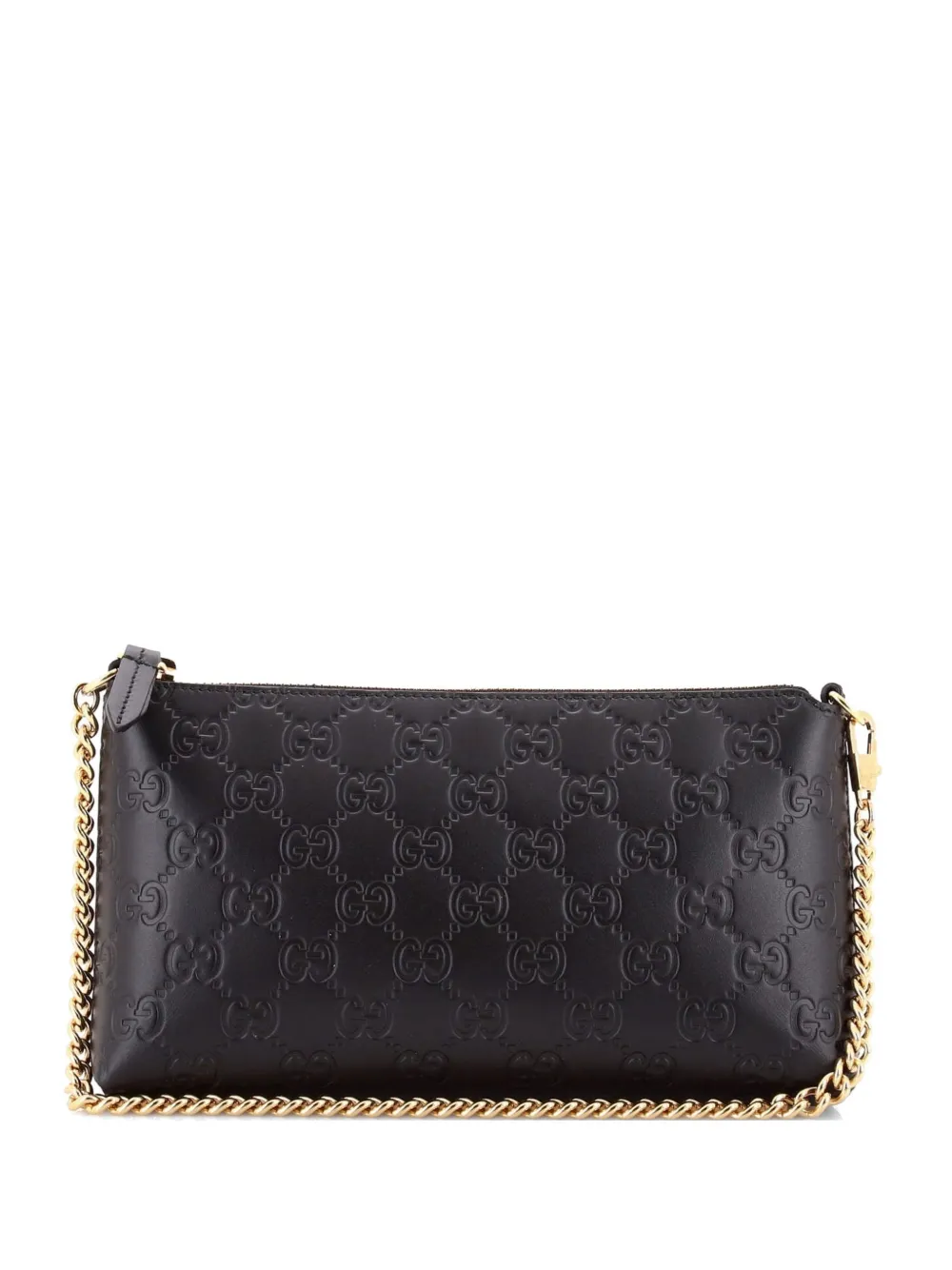 Gucci Pre-Owned Chain Wristlet Wallet Guccissima Leather clutch bag - Nero