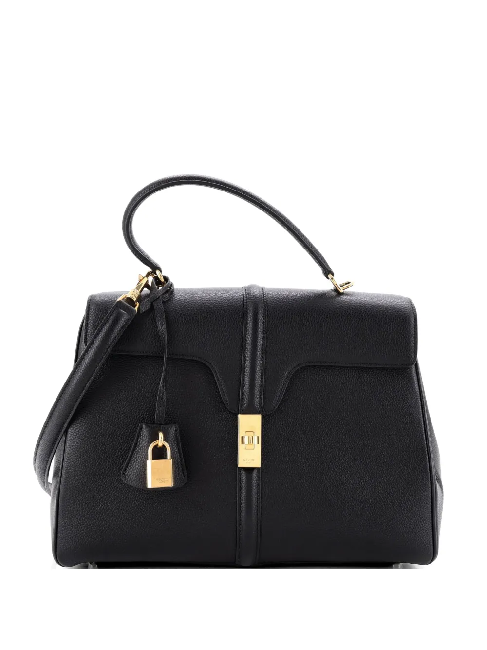 Celine Pre-Owned 16 Top Handle Bag Grained Calfskin Medium shoulder bag - Nero