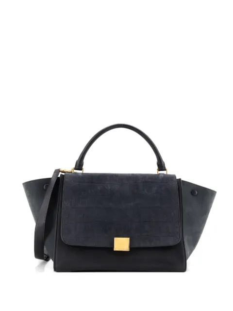 Celine Pre-Owned bolsa de hombro Trapeze Bag Crocodile Embossed Nubuck Medium