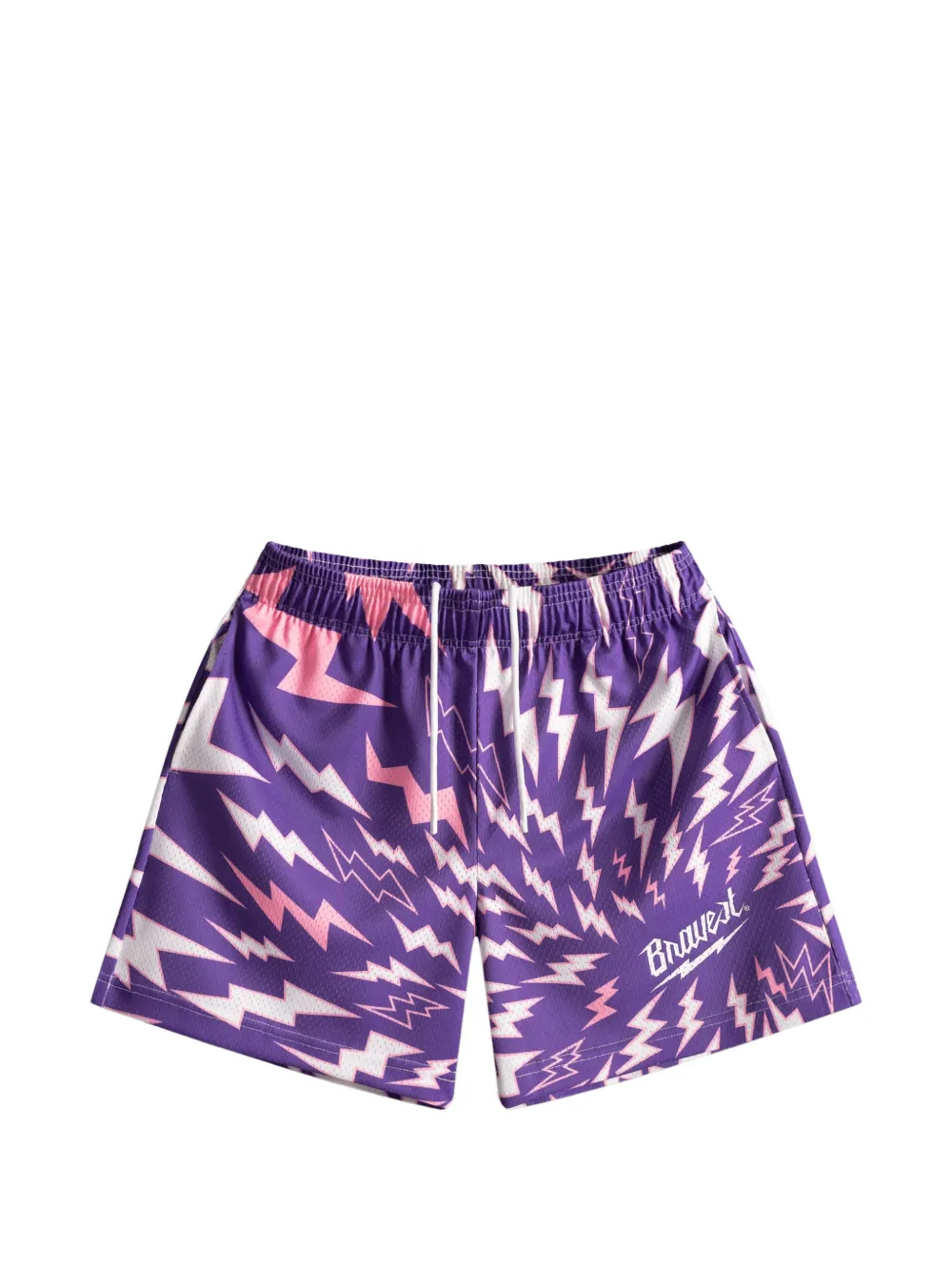 Bravest Studios Shorts Lightning in rete con stampa - Viola