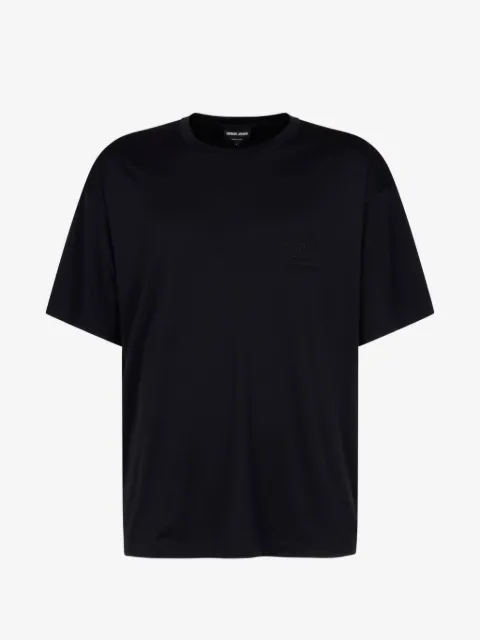 Giorgio Armani embroidered cotton-modal T-shirt
