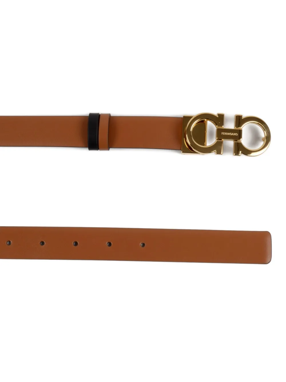  Ferragamo Logo Buckle Belt - Neutrals 