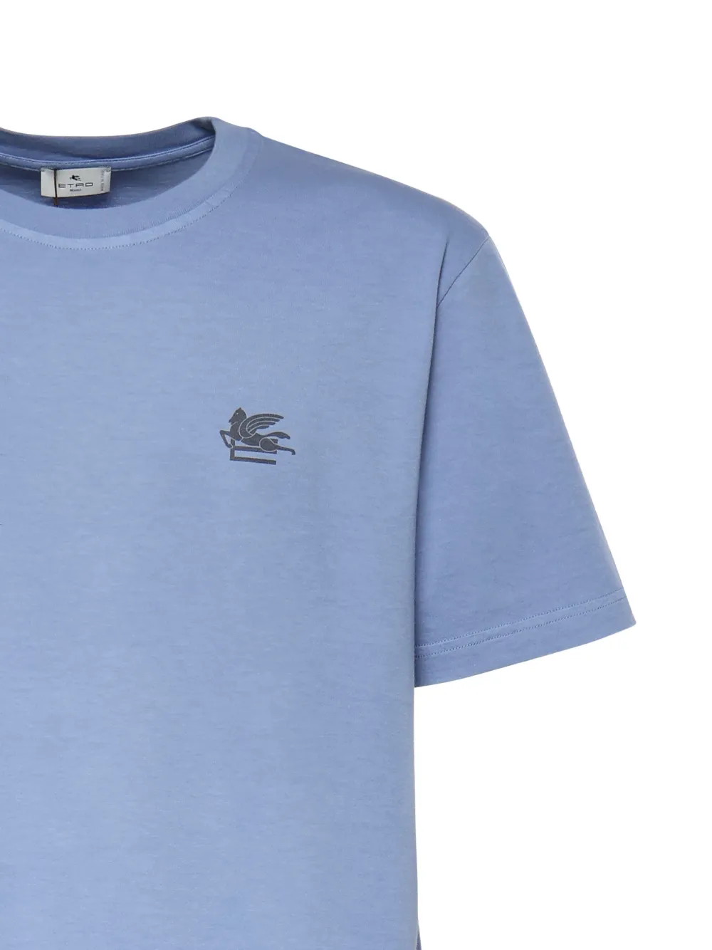 ETRO T-shirt met borduurwerk en print Blauw
