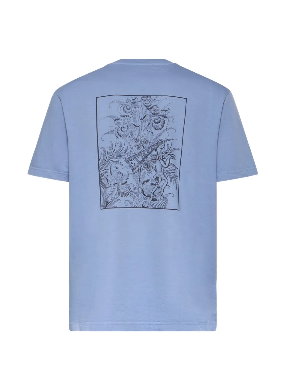 ETRO T-shirt met borduurwerk en print Blauw