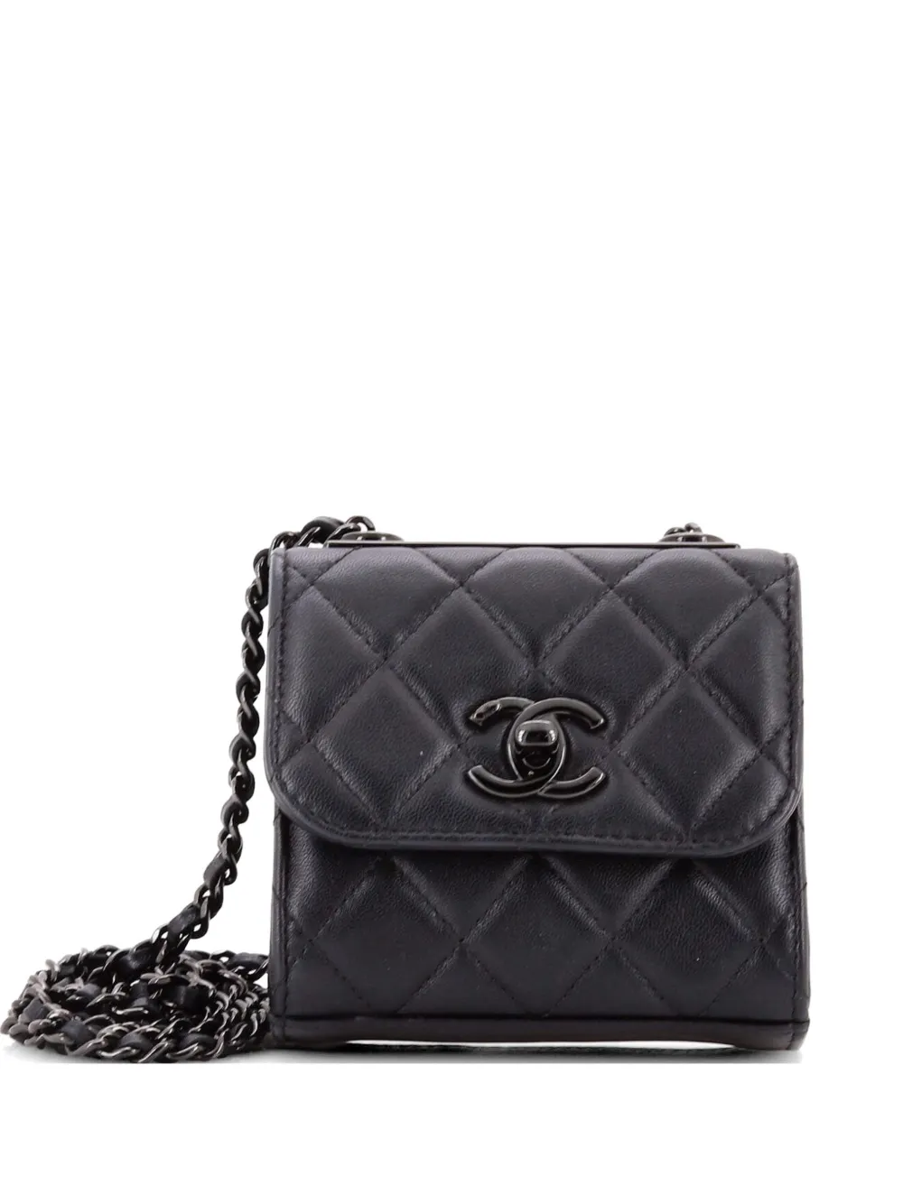 CHANEL Pre-Owned So Black Trendy CC Clutch with Chain Quilted Lambskin Small shoulder bag - Nero