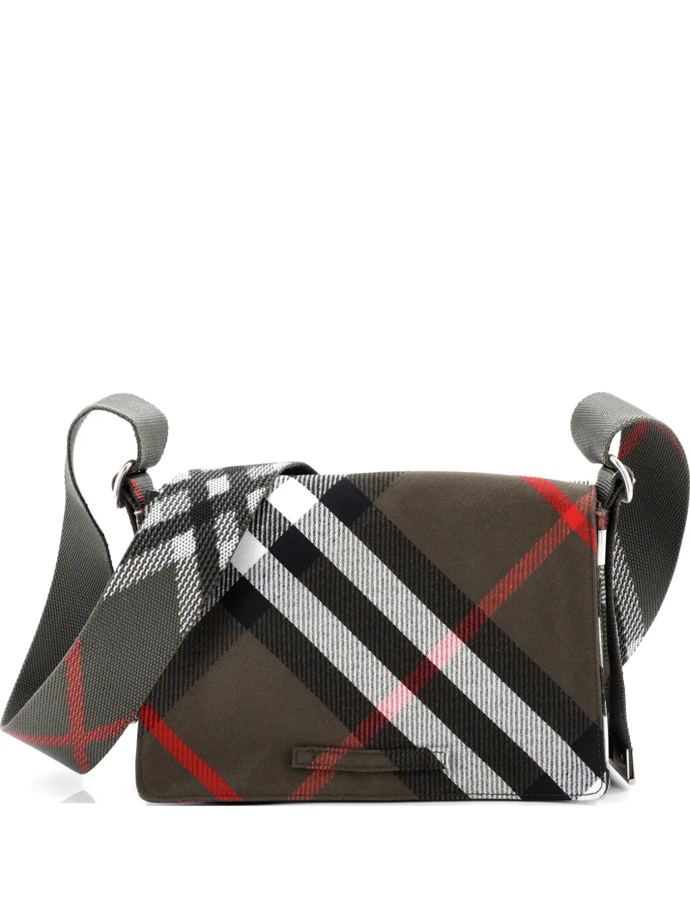 Burberry Pre-Owned ML Trench Messenger Bag Check Canvas crossbody bag - Grün