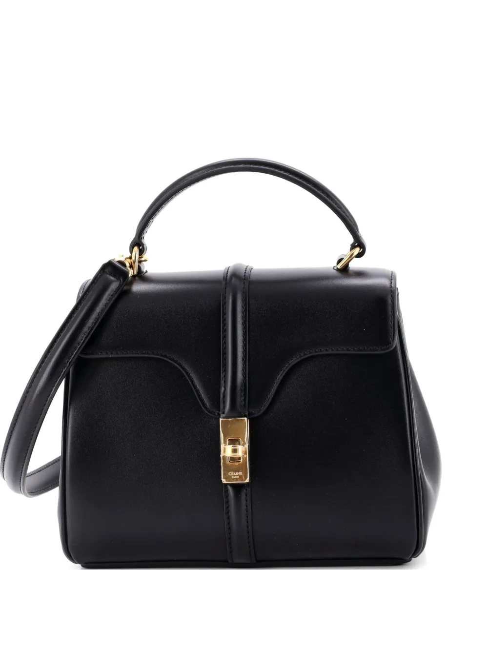 Celine Pre-Owned 16 Top Handle Bag Smooth Calfskin Mini satchel - Nero