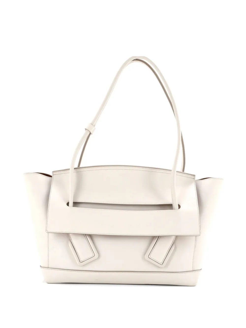 Bottega Veneta Pre-Owned Arco Bag Grainy Leather Medium satchel - White