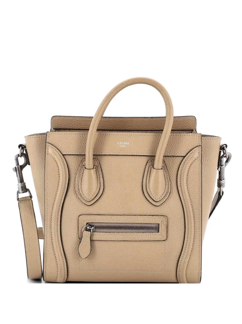 Celine Pre-Owned Luggage Bag Grainy Leather Nano crossbody bag - Neutrals