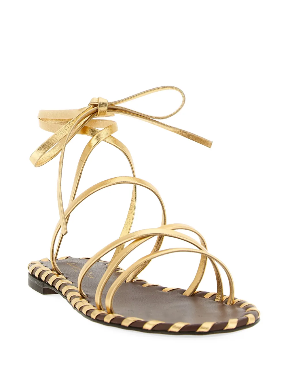 Gianvito Rossi nappa tie sandals Goud