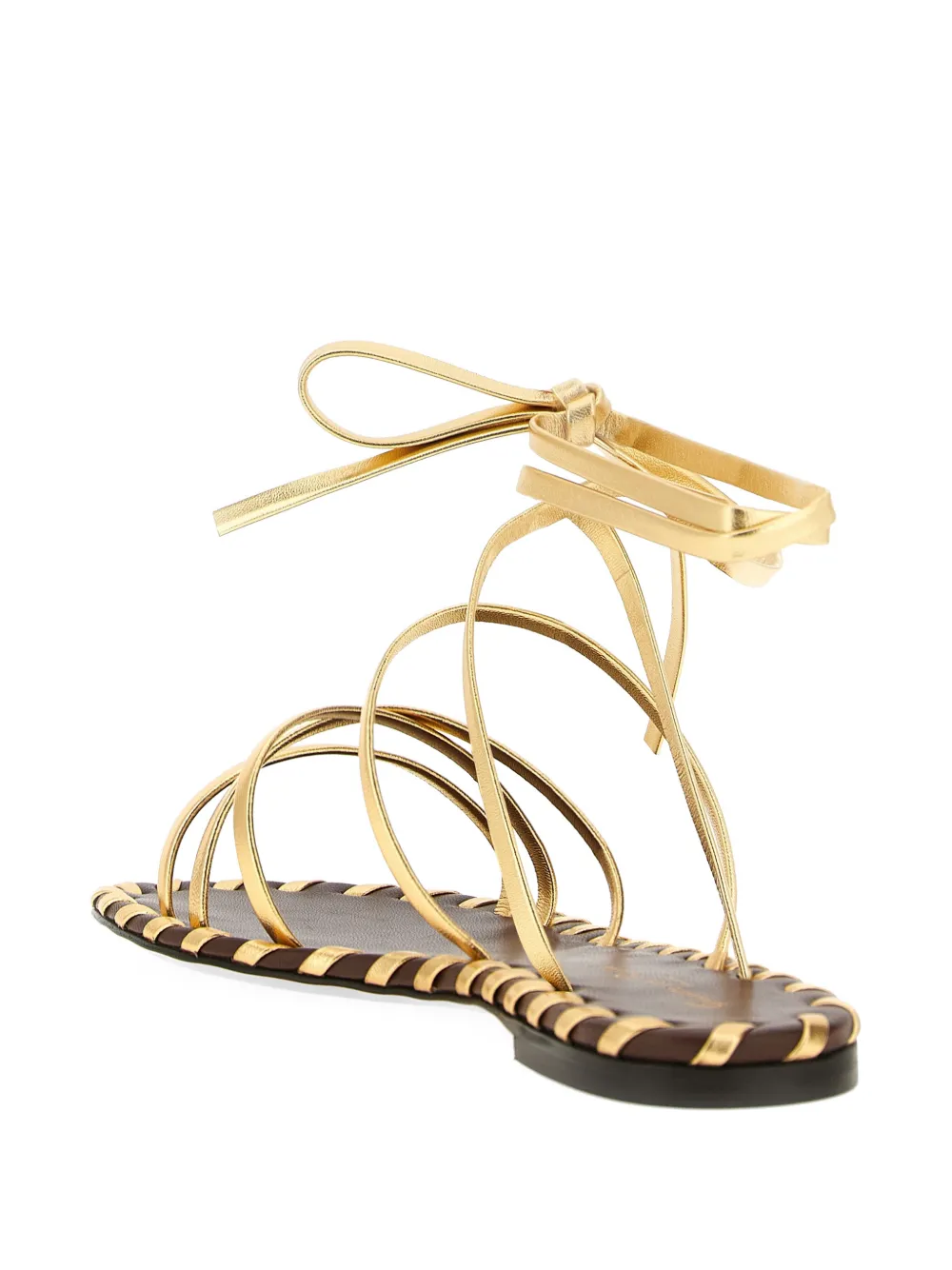 Gianvito Rossi nappa tie sandals Goud