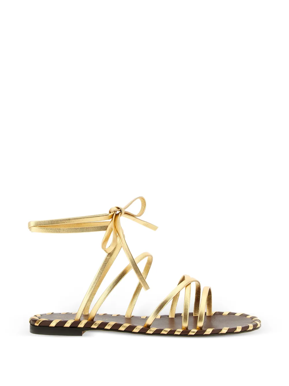 Gianvito Rossi nappa tie sandals Goud