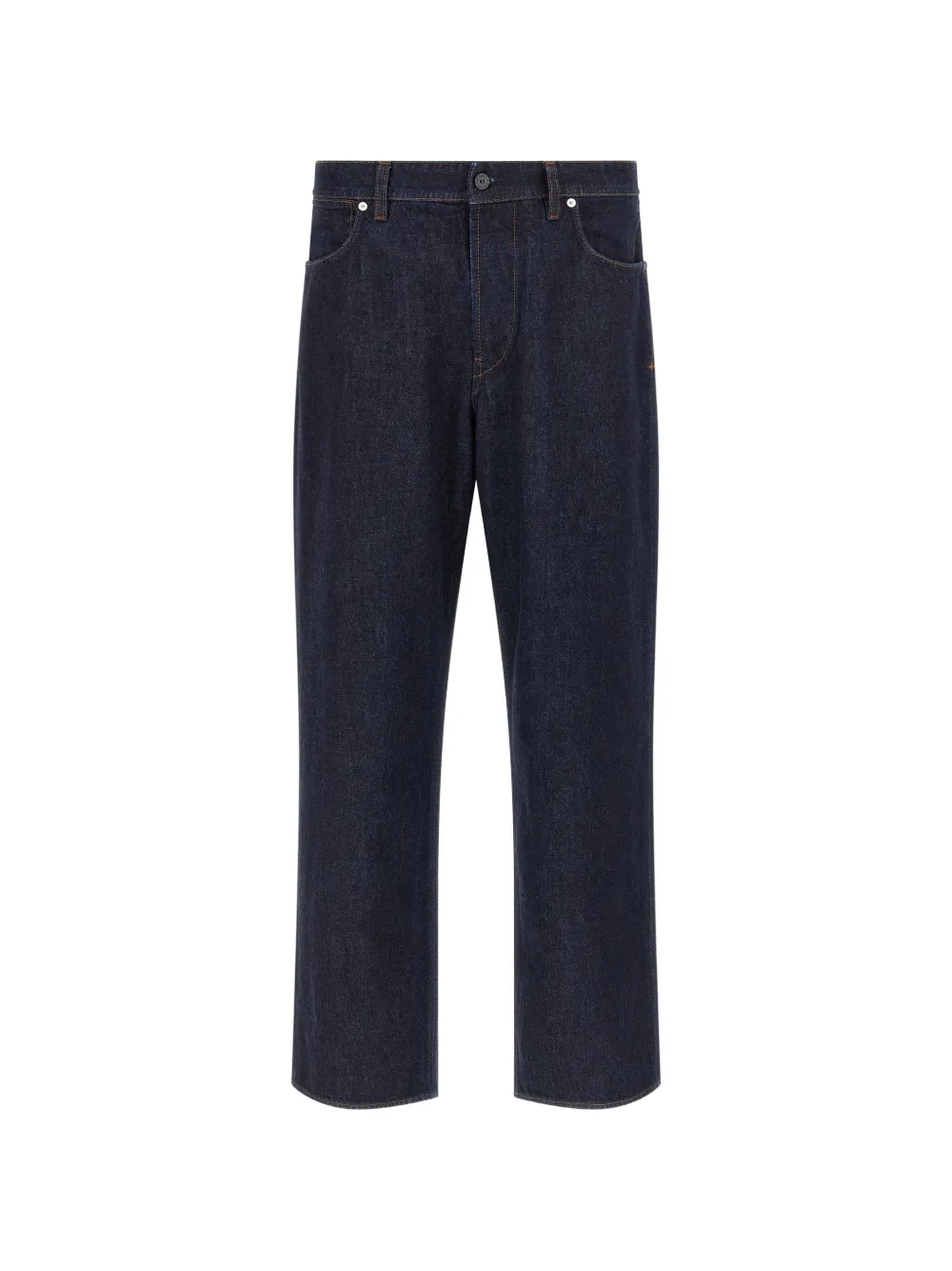 Stone Island contrast-stitching logo-badge jeans - Blau