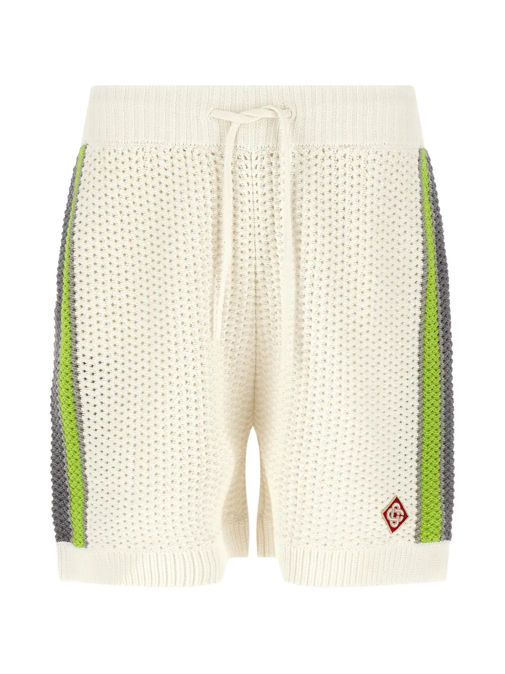 Casablanca stripe-detail crochet shorts - Neutrals