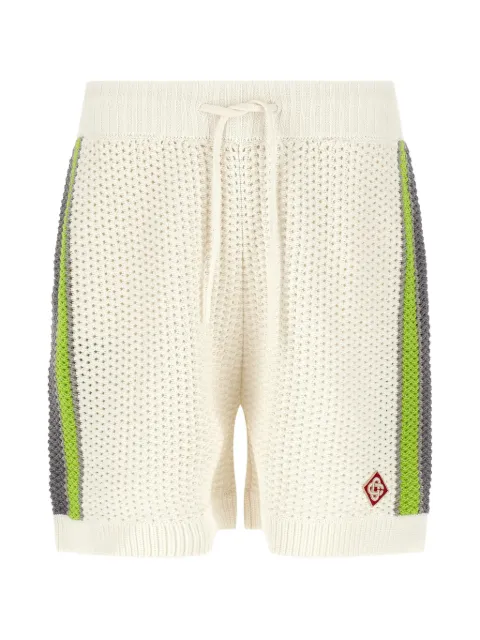 Casablanca stripe-detail crochet shorts