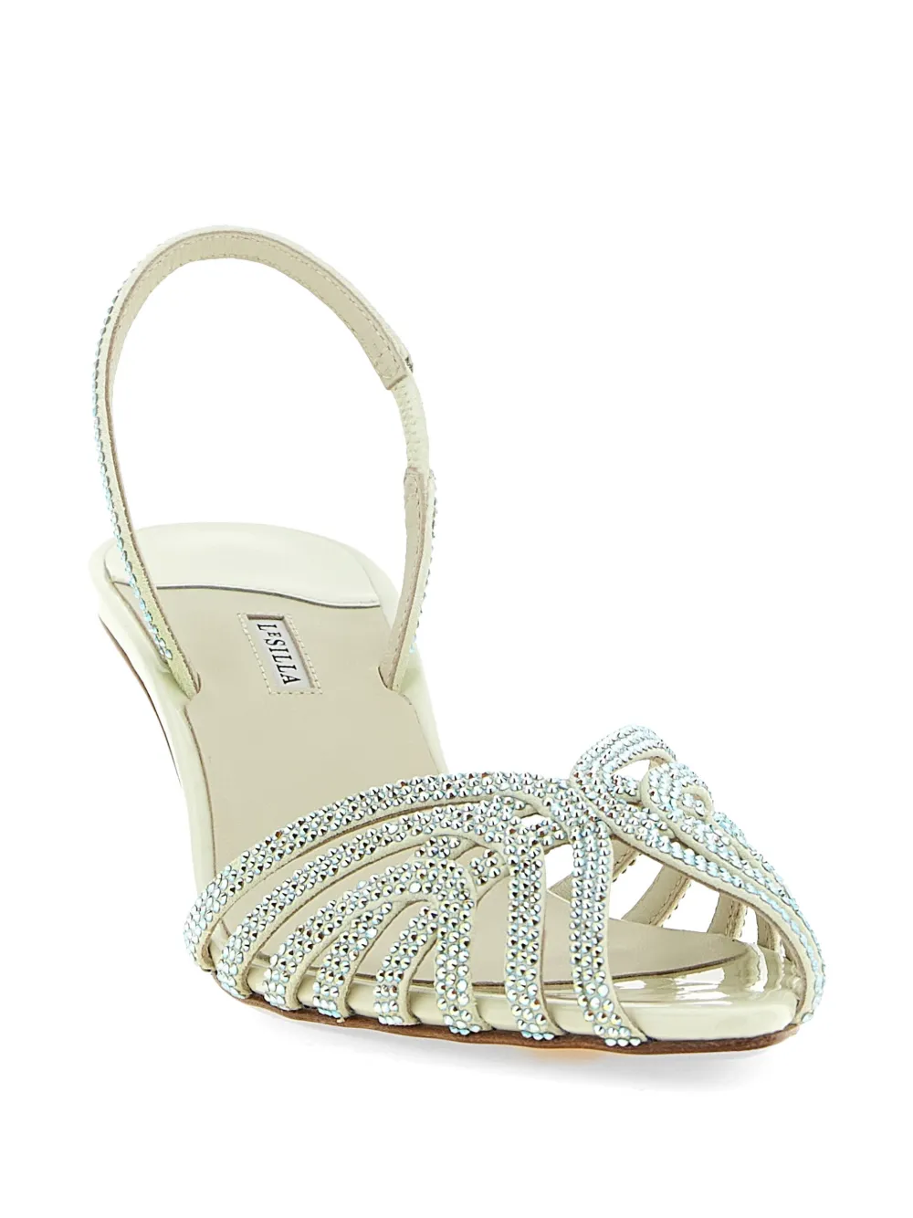 Le Silla Embrace Divina elastische sandalen met stras Beige
