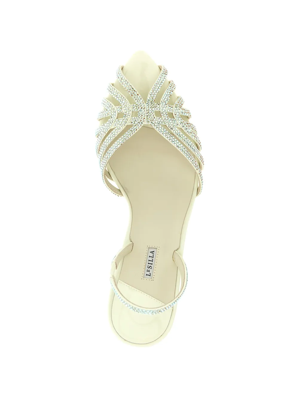 Le Silla Embrace Divina elastische sandalen met stras Beige