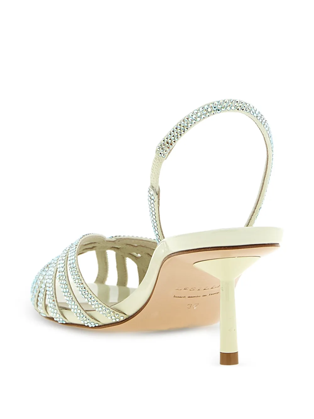 Le Silla Embrace Divina elastische sandalen met stras Beige