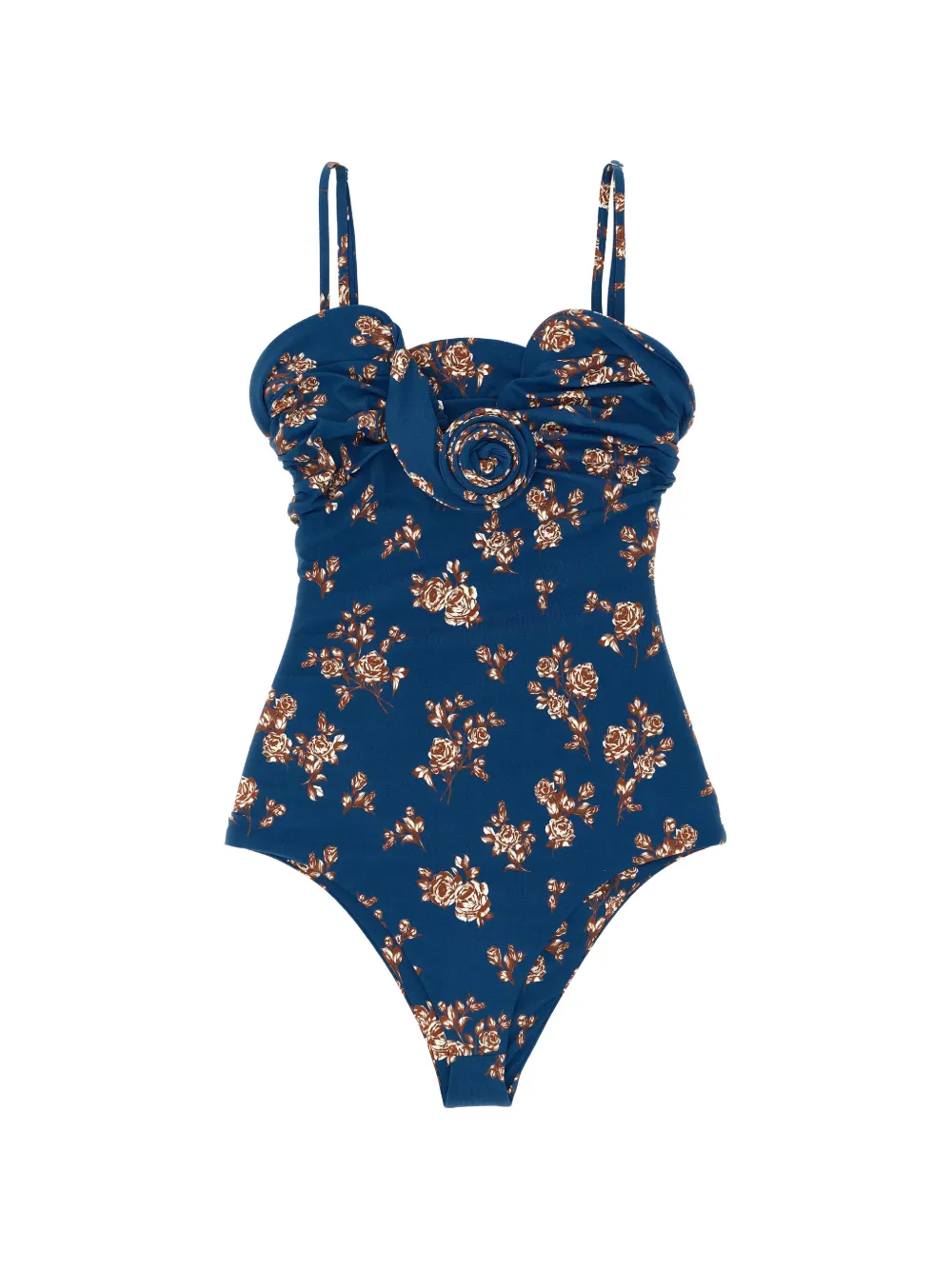  Magda Butrym 05 Floral Ruffled Swimsuit - Blue 