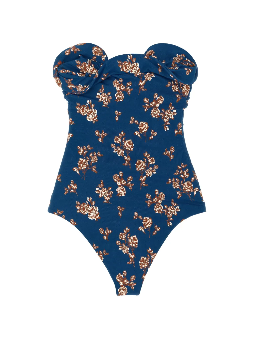  Magda Butrym 05 Floral Ruffled Swimsuit - Blue 
