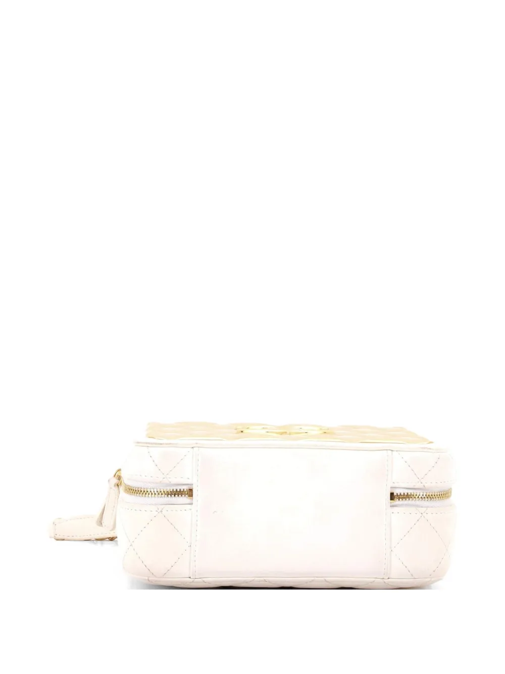  Chanel Pre-owned Bolso Satchel Golden Plate Vanity Case Mediano De Piel De Borrego Y Metal Acolchado - Dorado 