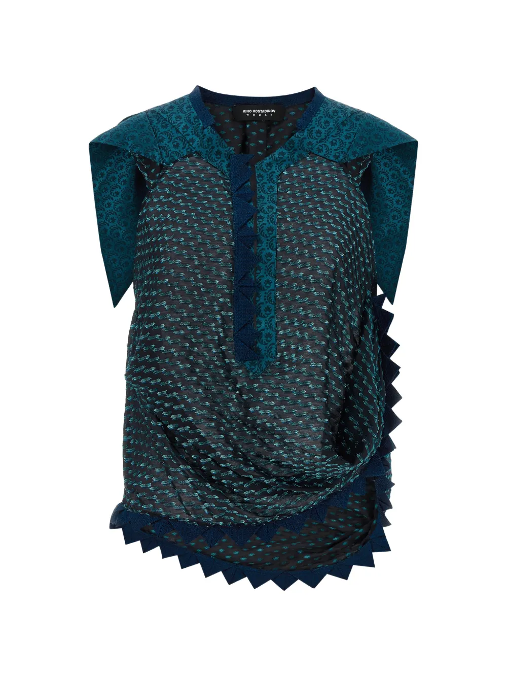 Kiko Kostadinov Weathervane patchwork top - Blu