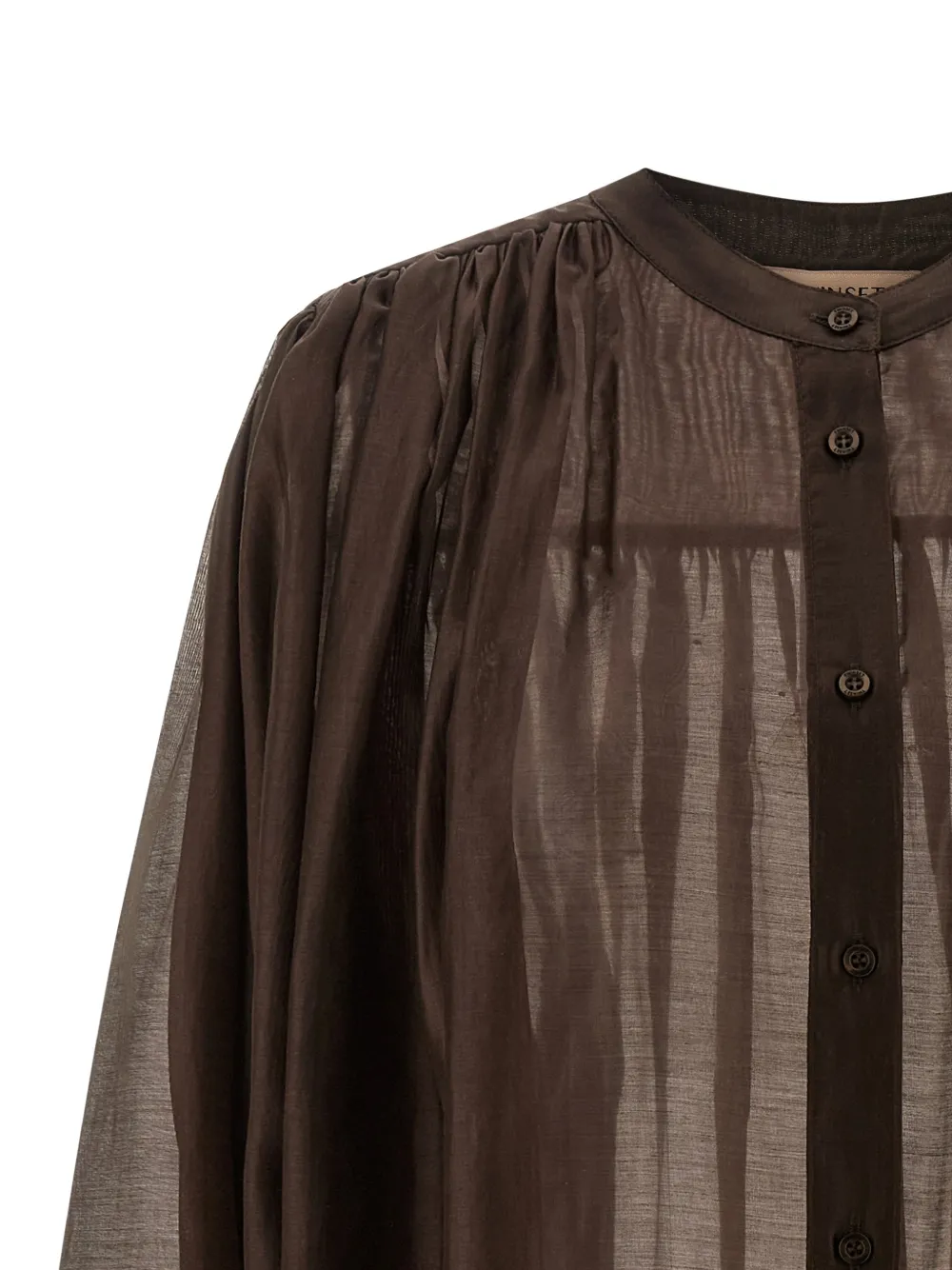 TWINSET Semi-doorzichtig blouse met pofmouwen Bruin