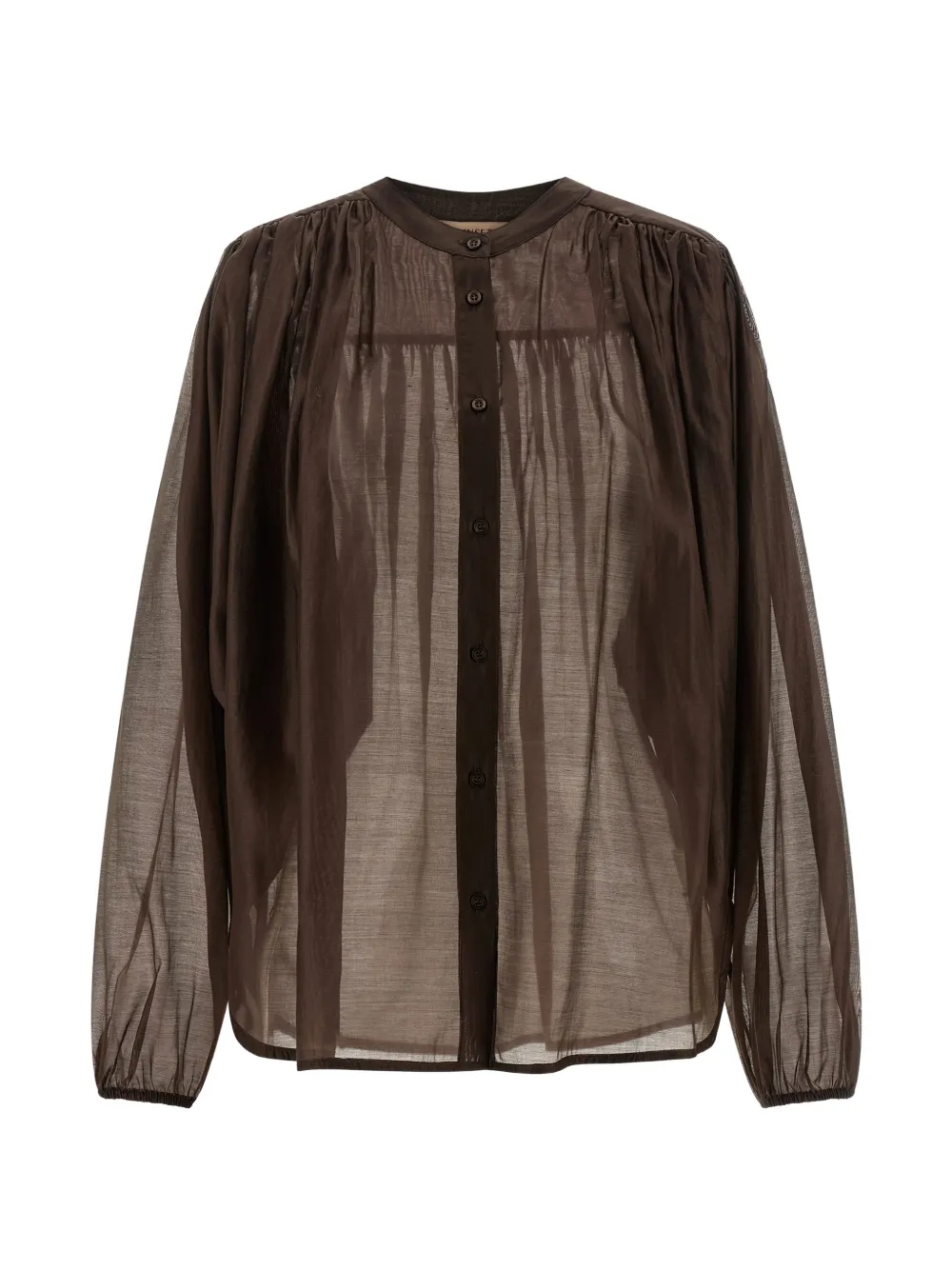 TWINSET semi-transparent puff-sleeve shirt - Marrone