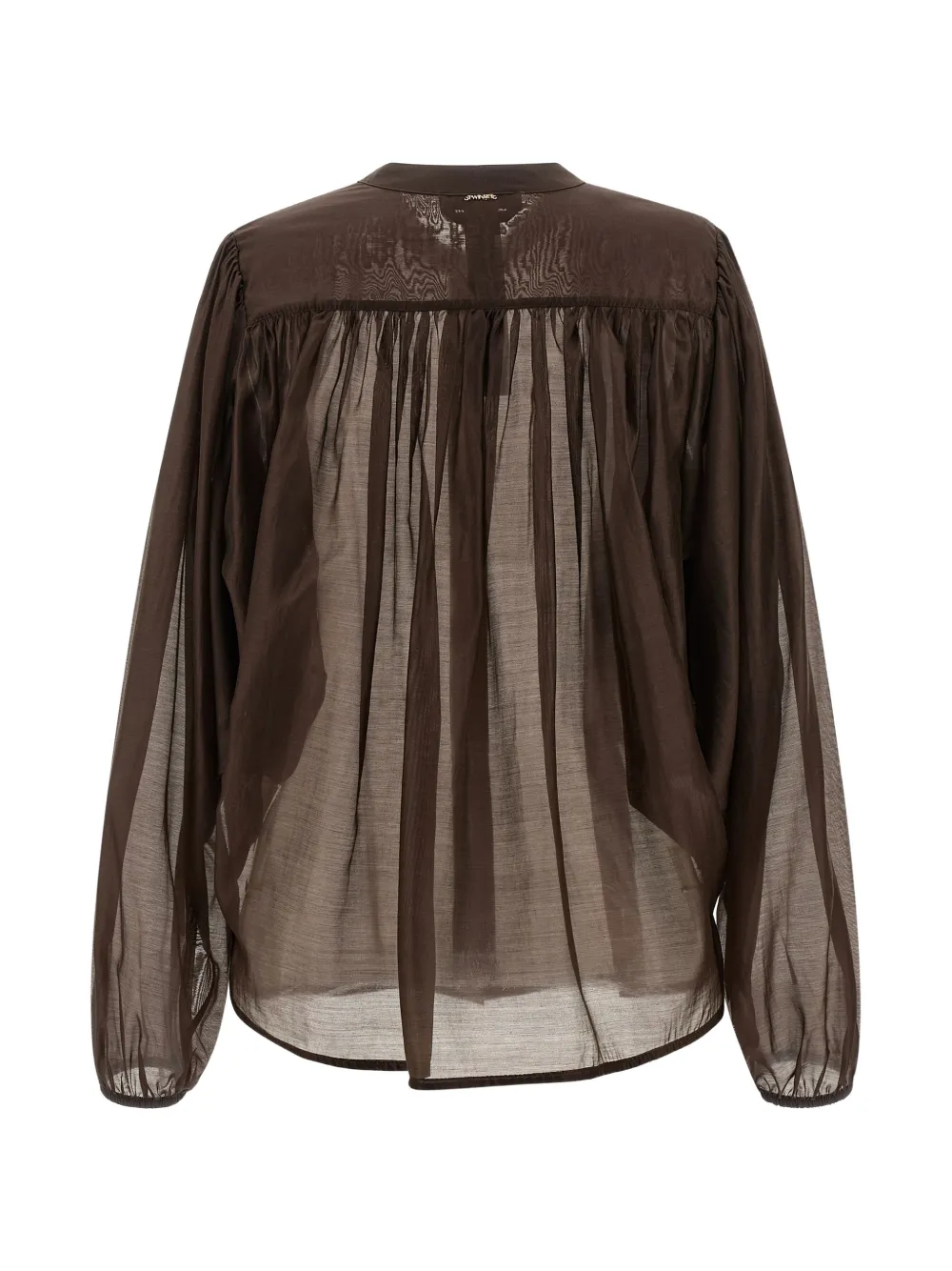 TWINSET Semi-doorzichtig blouse met pofmouwen Bruin