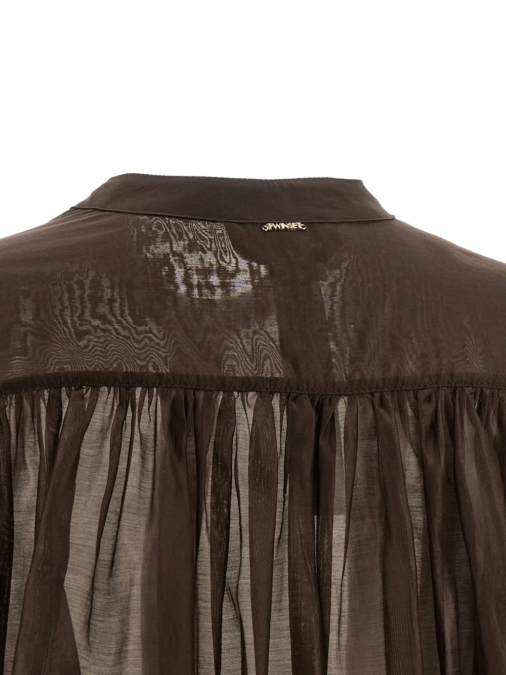 TWINSET Semi-doorzichtig blouse met pofmouwen Bruin