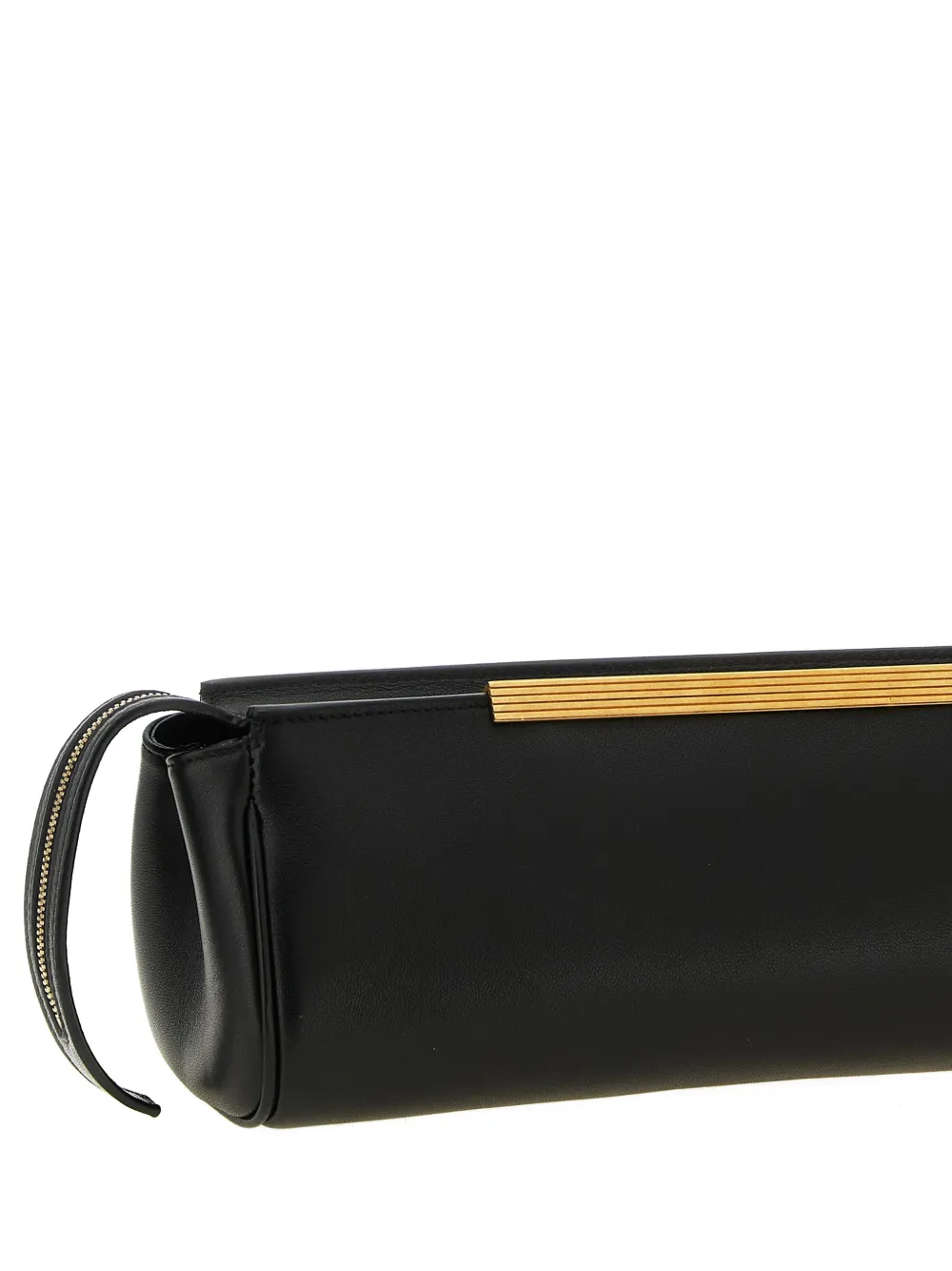  Khaite Donna Evening Leather Clutch Bag - Black 