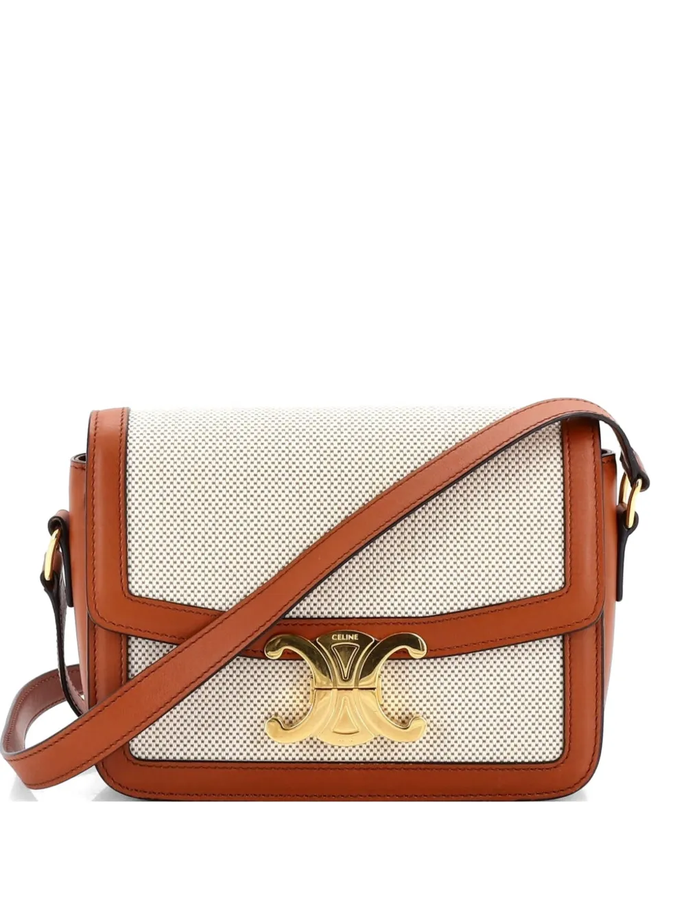 Celine Pre-Owned Triomphe Shoulder Bag Canvas with Leather Teen crossbody bag - Toni neutri