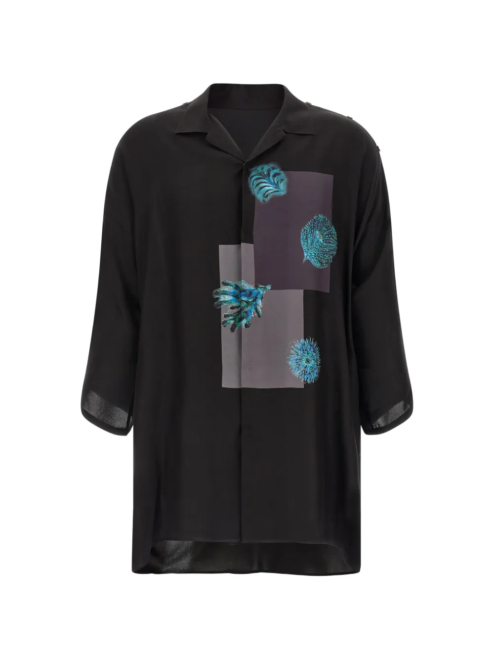 Yohji Yamamoto printed silk shirt - Nero