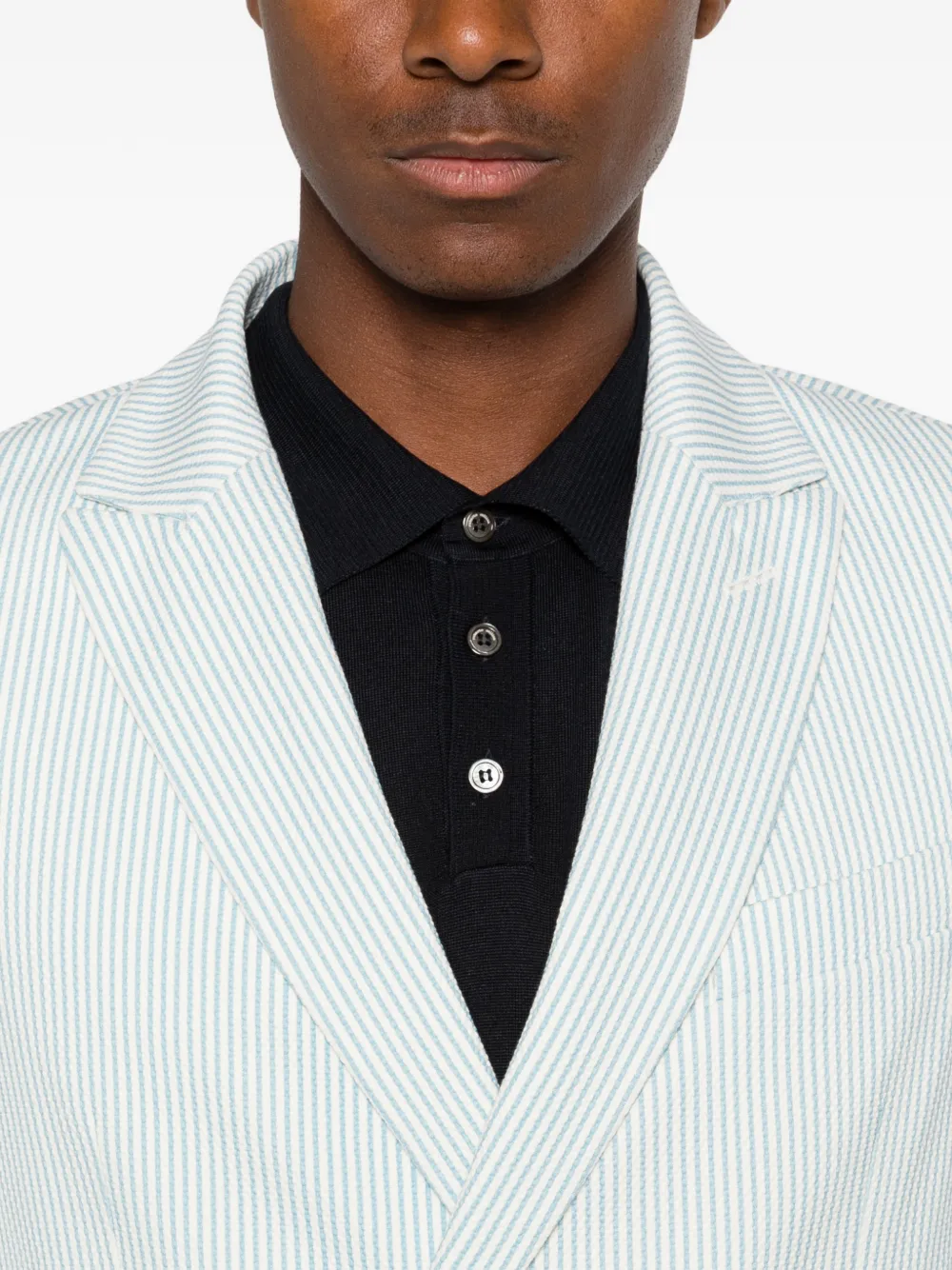 Circolo 1901 Gestreepte blazer met dubbele rij knopen Blauw