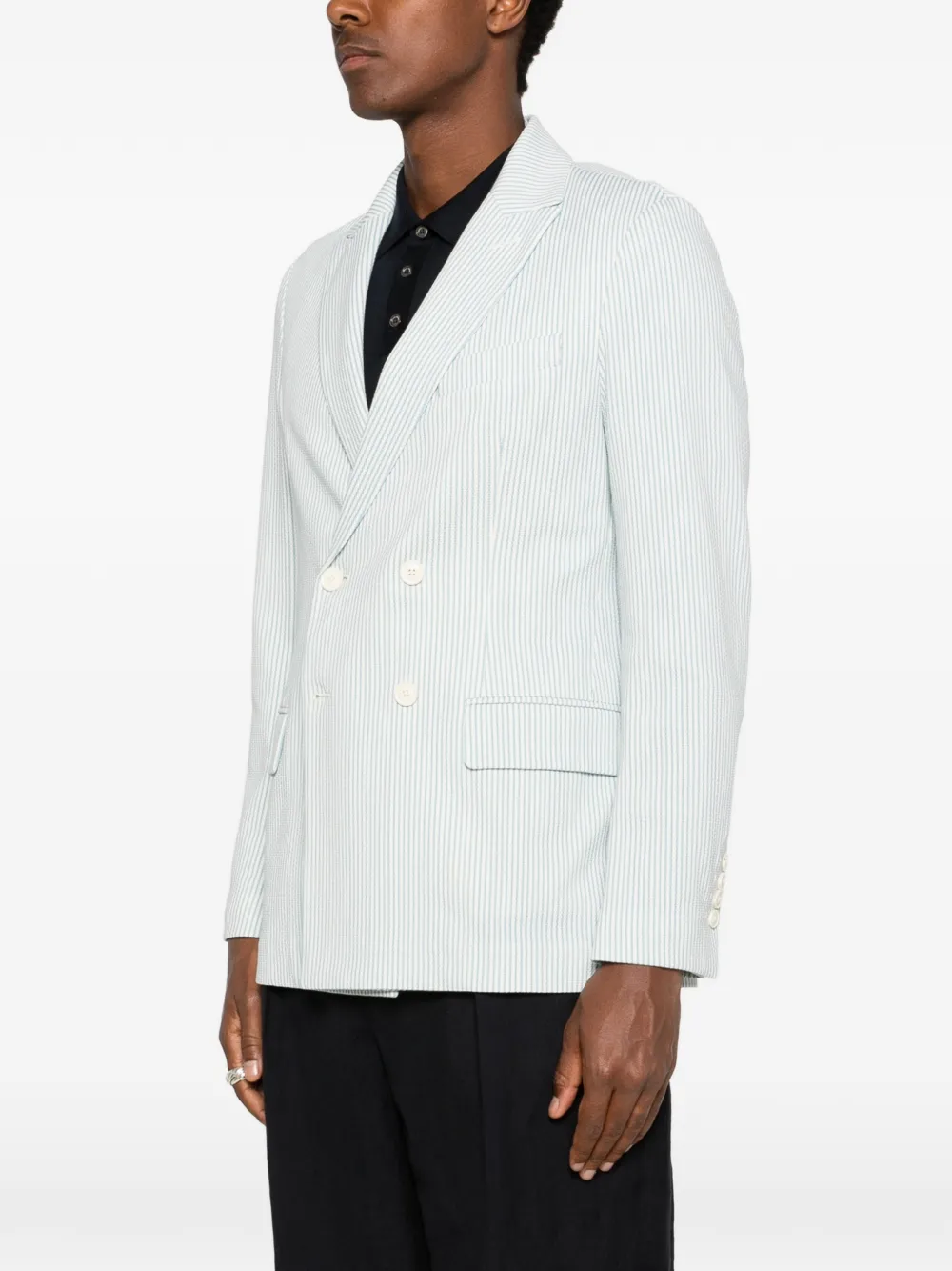 Circolo 1901 Gestreepte blazer met dubbele rij knopen Blauw