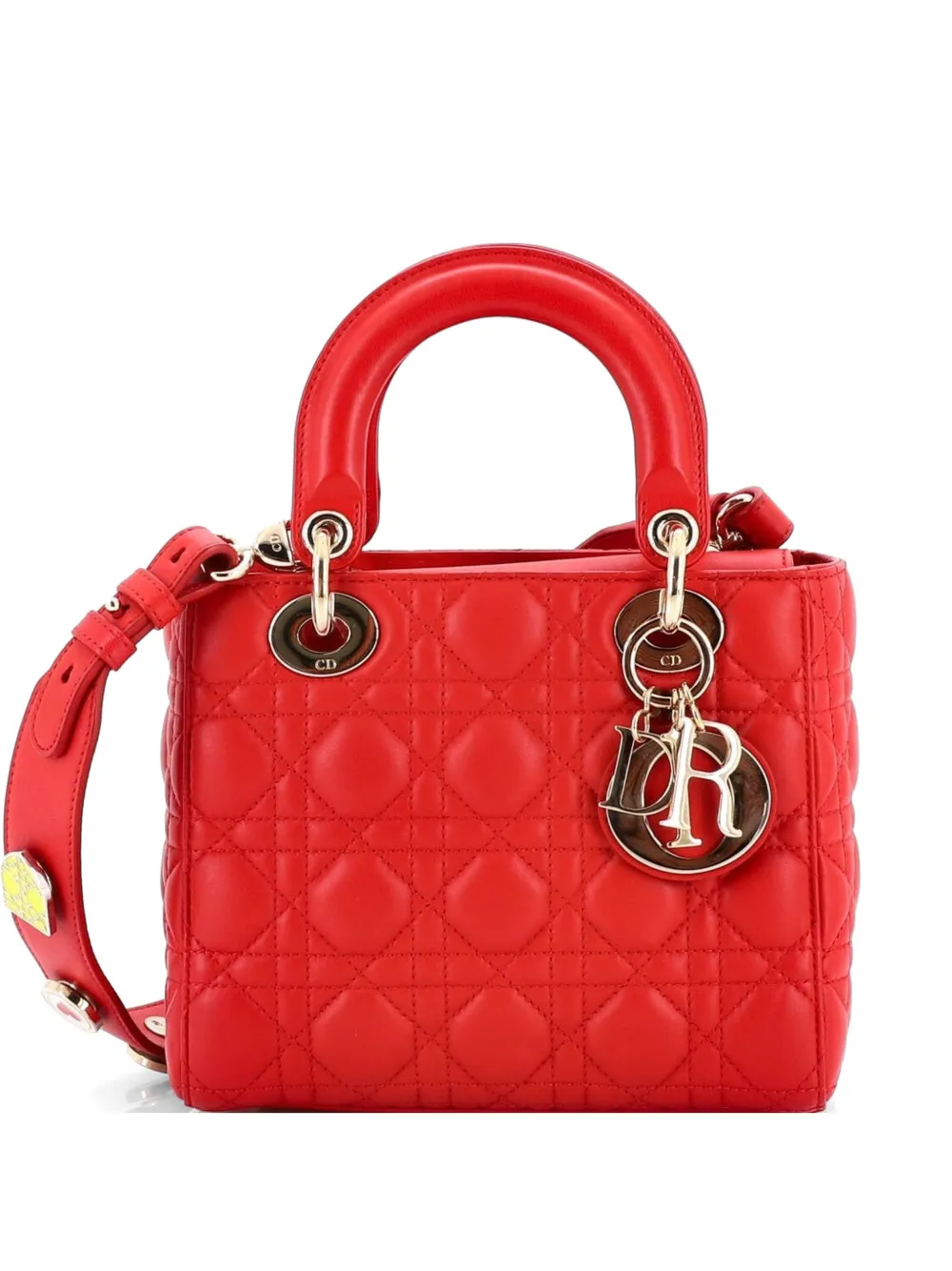 Christian Dior Pre-Owned My Lady Dior Bag Cannage Quilt Lambskin satchel - Rot