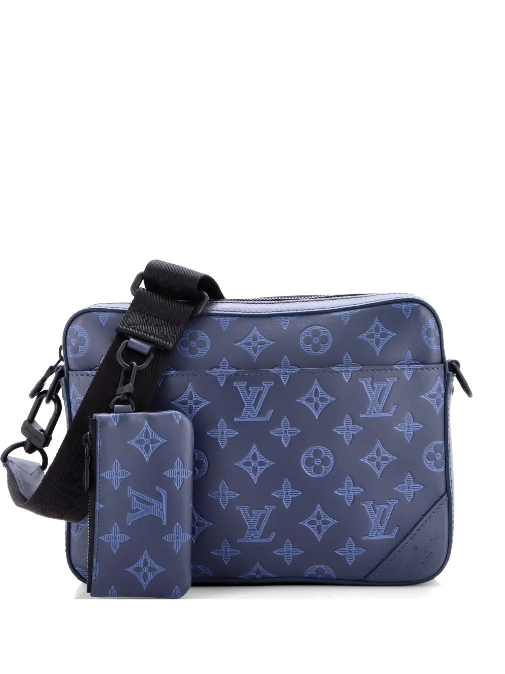 Louis Vuitton Pre-Owned Duo Messenger Bag Monogram Shadow Leather crossbody bag - Blu