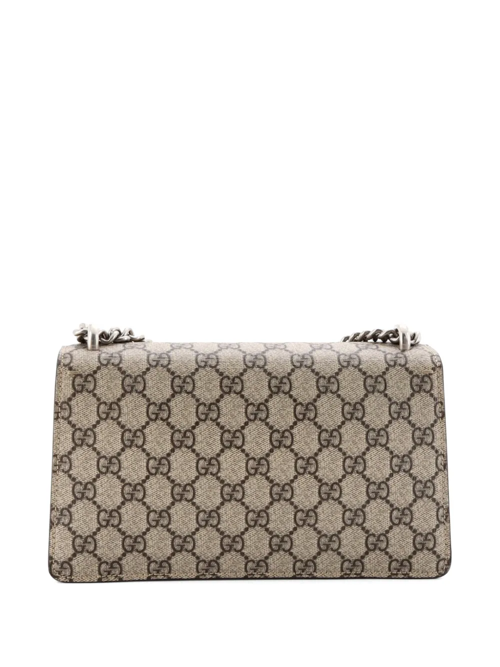  Gucci Pre-owned Dionysus Bag Gg Coated Canvas With Crystal Embellished Metal Small Shoulder Bag - Brown 