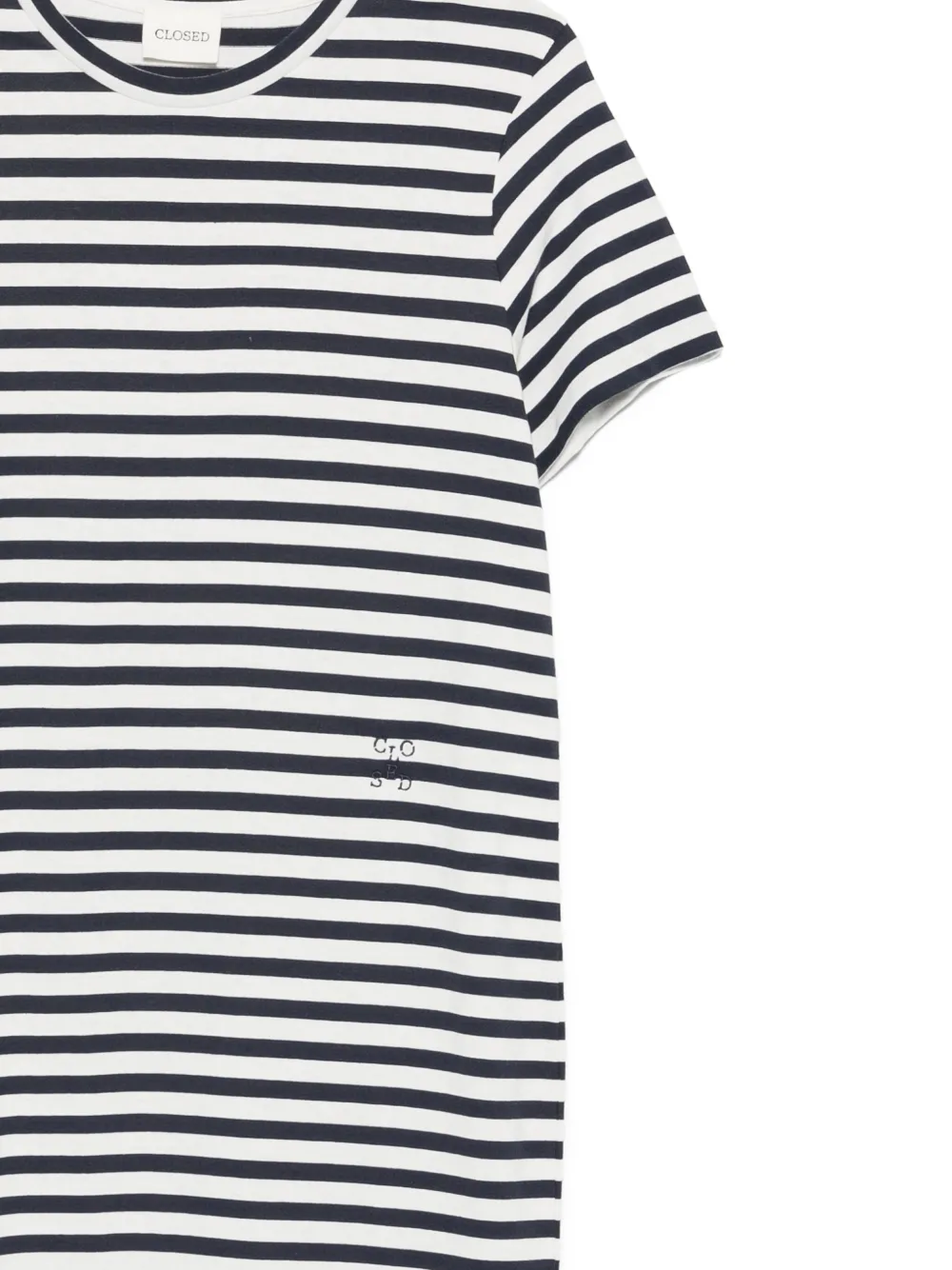 Closed Gestreepte midi-jurk met korte mouwen Blauw