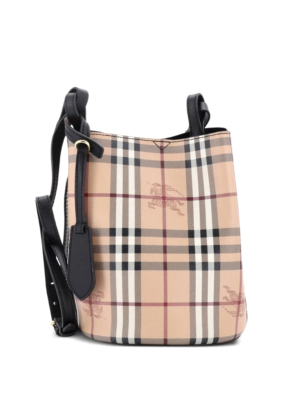 Burberry Pre-Owned Lorne Haymarket Coated Canvas Small bucket bag - Braun