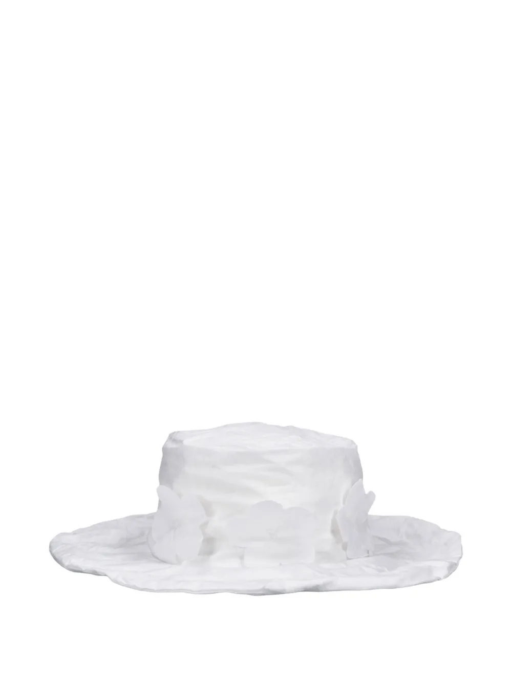 Scha floral-appliqué hat - Bianco