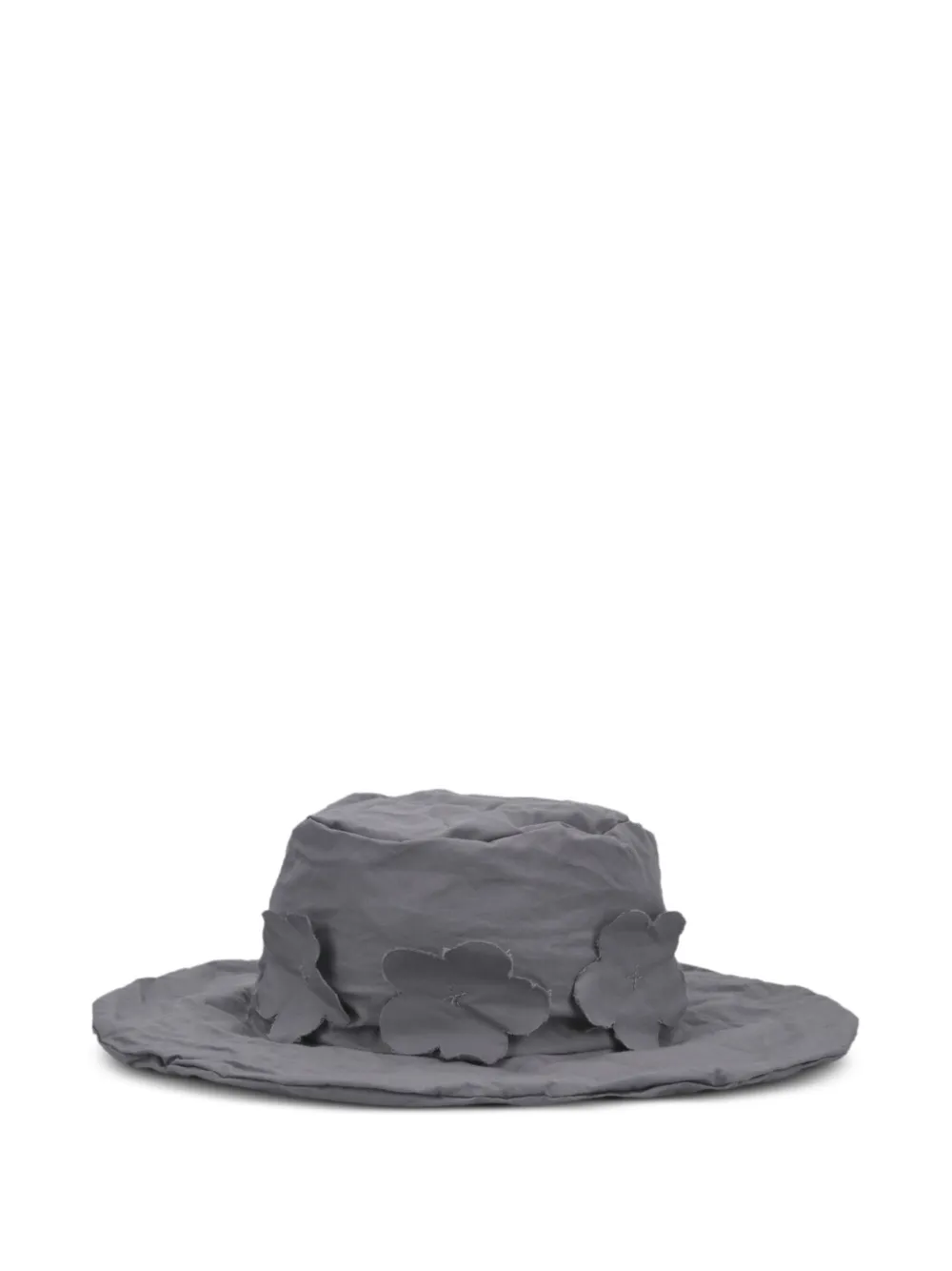 Scha flower-appliqué hat - Grigio