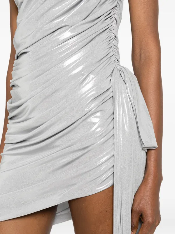 norma kamali ruched mini dress Ruched mesh minidress in purple - Norma Kamali