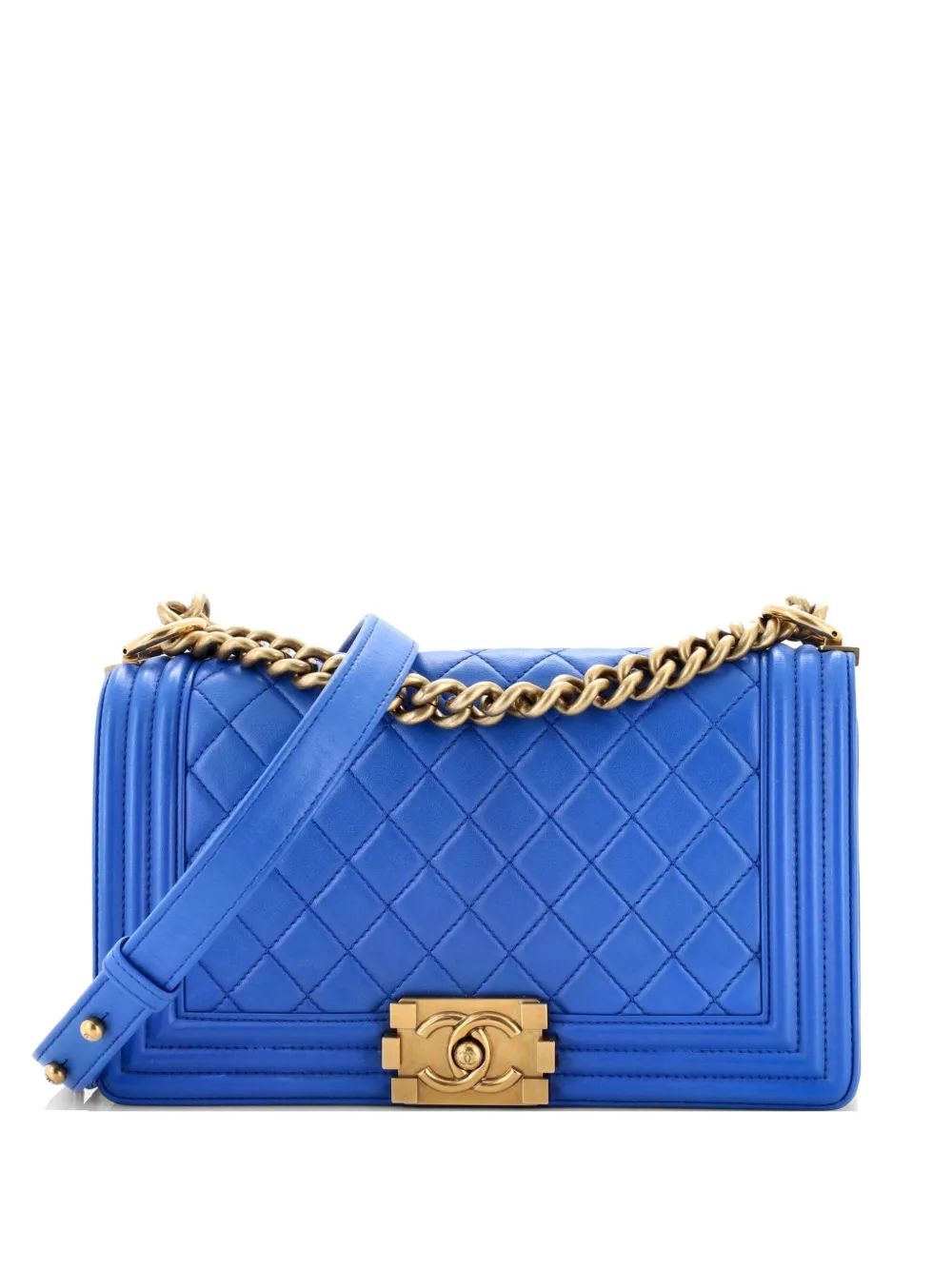 CHANEL Pre-Owned Boy Flap Bag Quilted Lambskin Old Medium shoulder bag - Blu