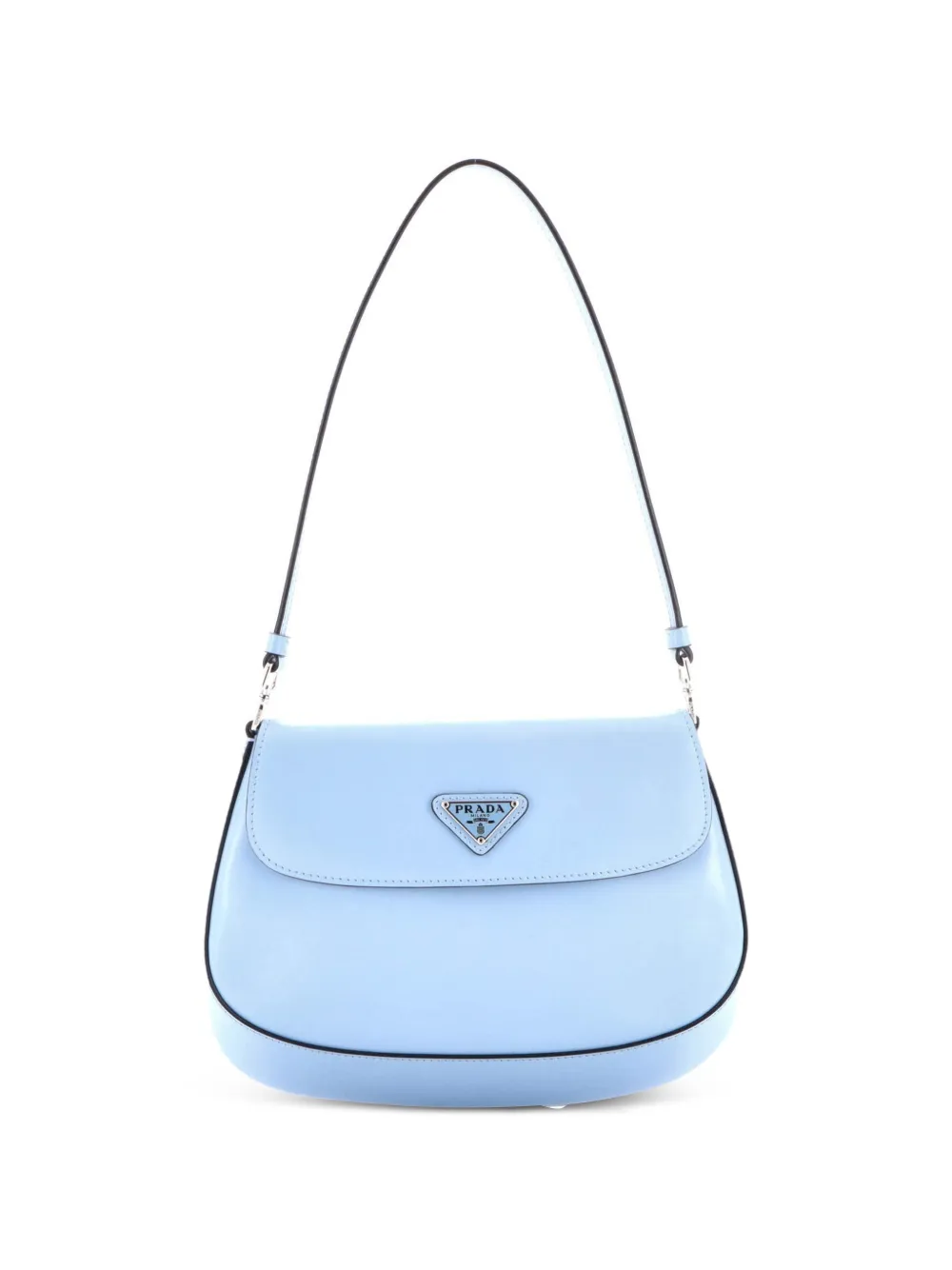 Prada Pre-Owned Cleo Flap Shoulder Bag Spazzolato Leather Small hobo bag - Blu