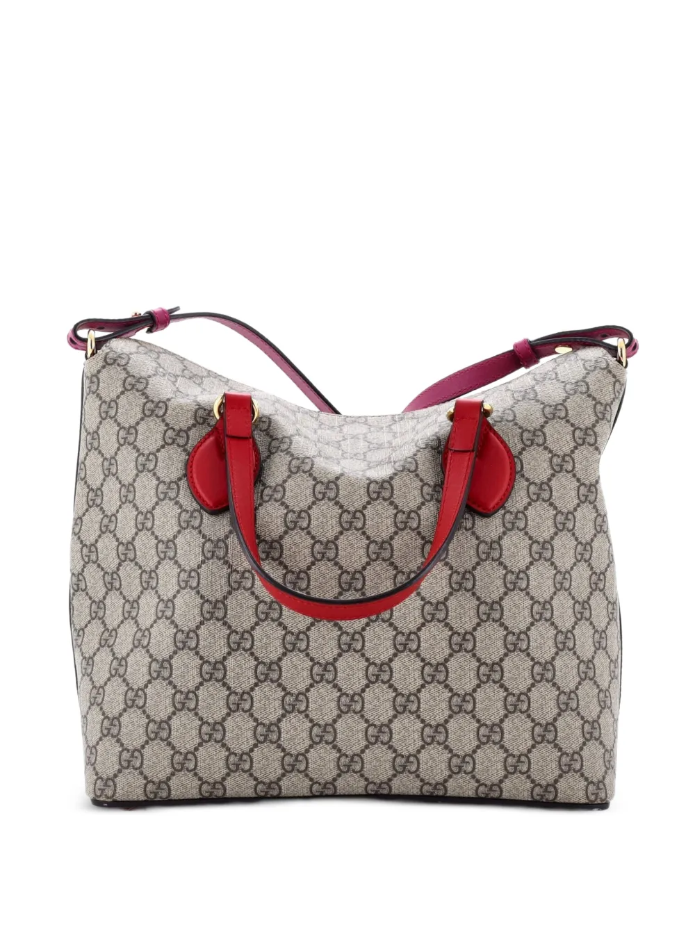 Gucci Pre-Owned Signature Fold Over Tote GG Coated Canvas with Leather Medium satchel - Rosa