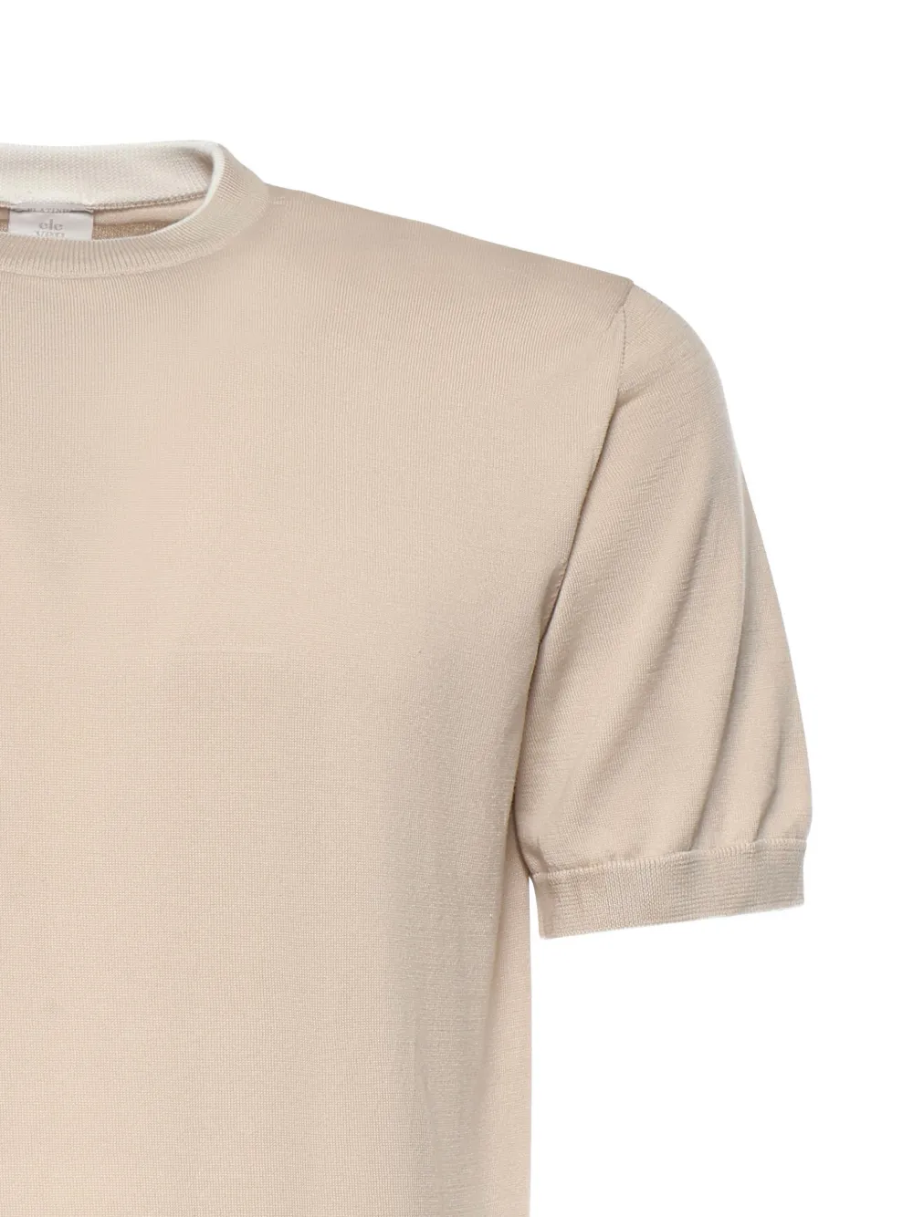 Eleventy T-shirt met ronde hals en korte mouwen Beige